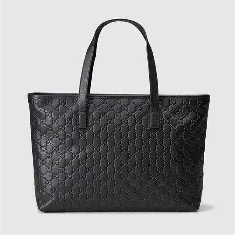 gucci black leather flats|gucci black leather tote bag.